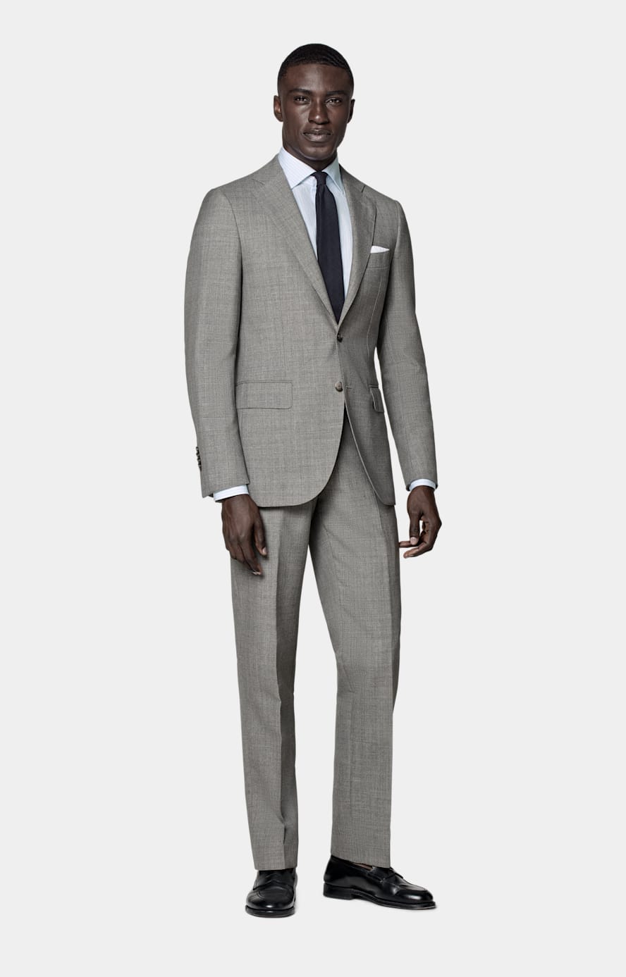 Light Grey Perennial Tailored Fit Lazio Suit