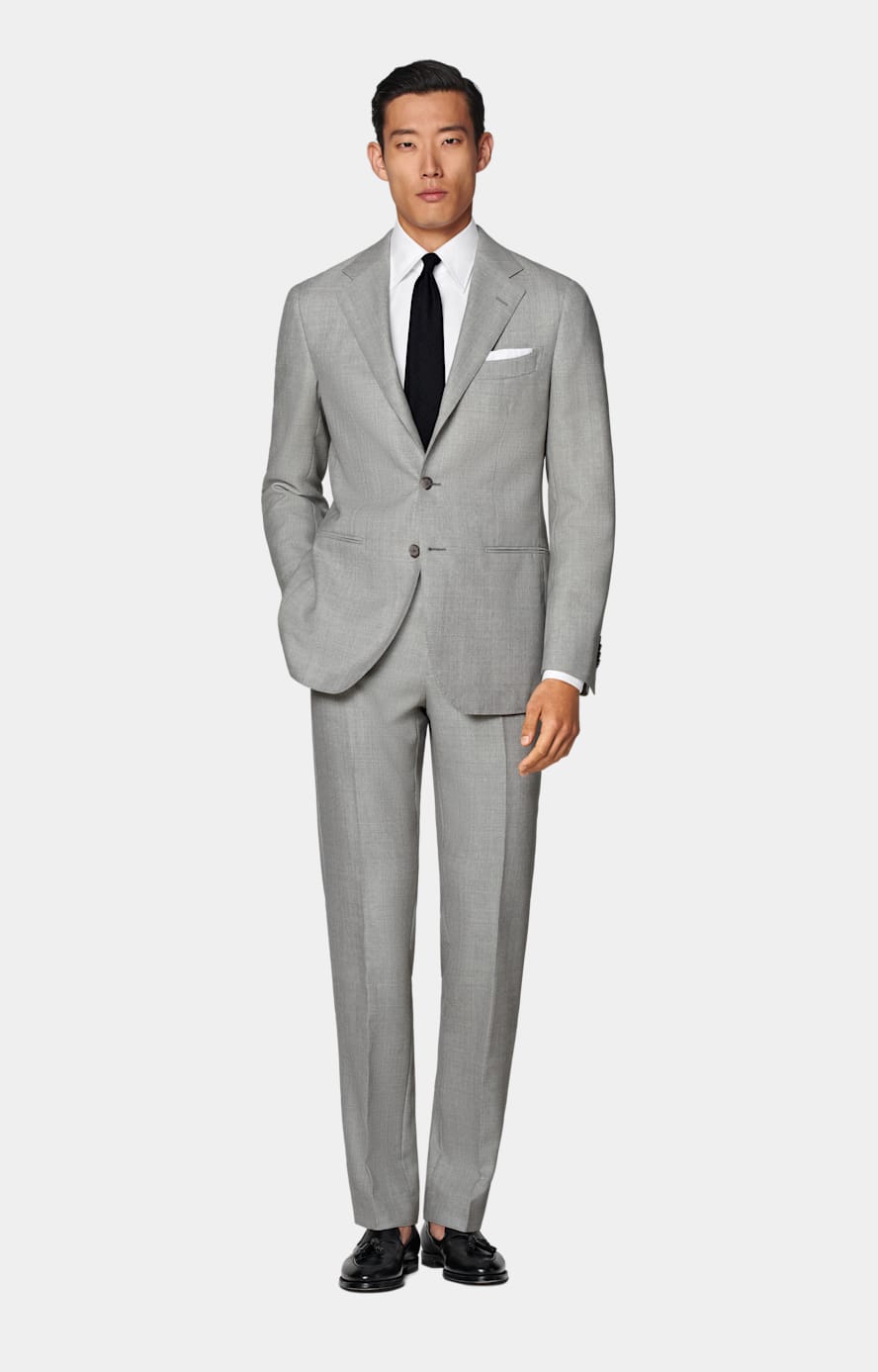 Light Grey Tailored Fit Havana Suit