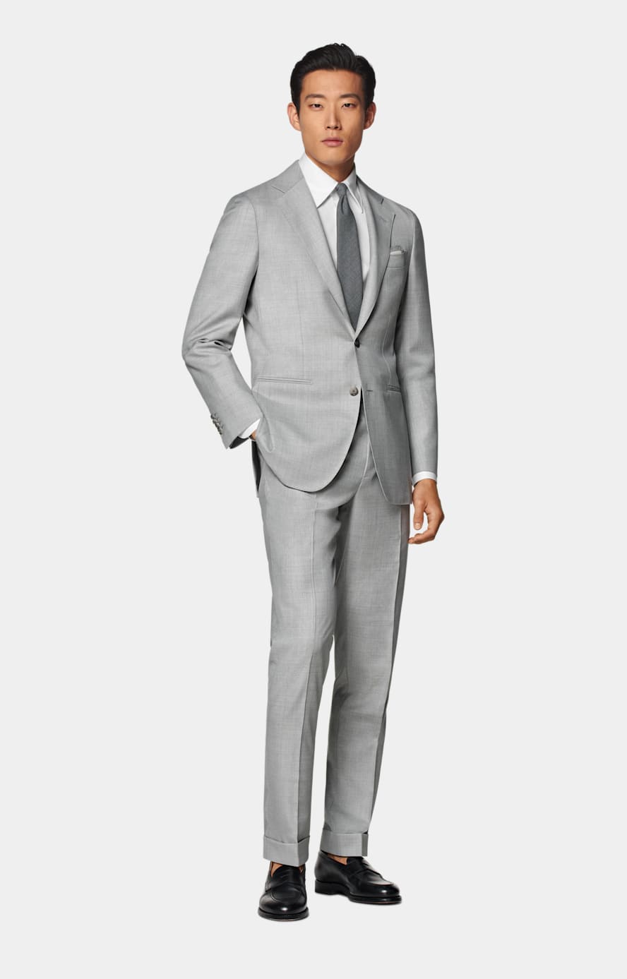 Light Grey Tailored Fit Havana Suit