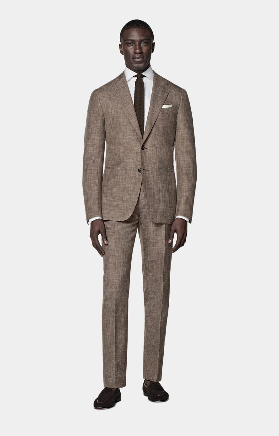 Mid Brown Tailored Fit Havana Suit