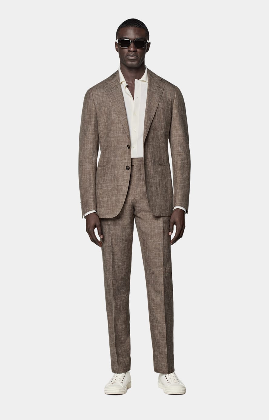 Mid Brown Tailored Fit Havana Suit