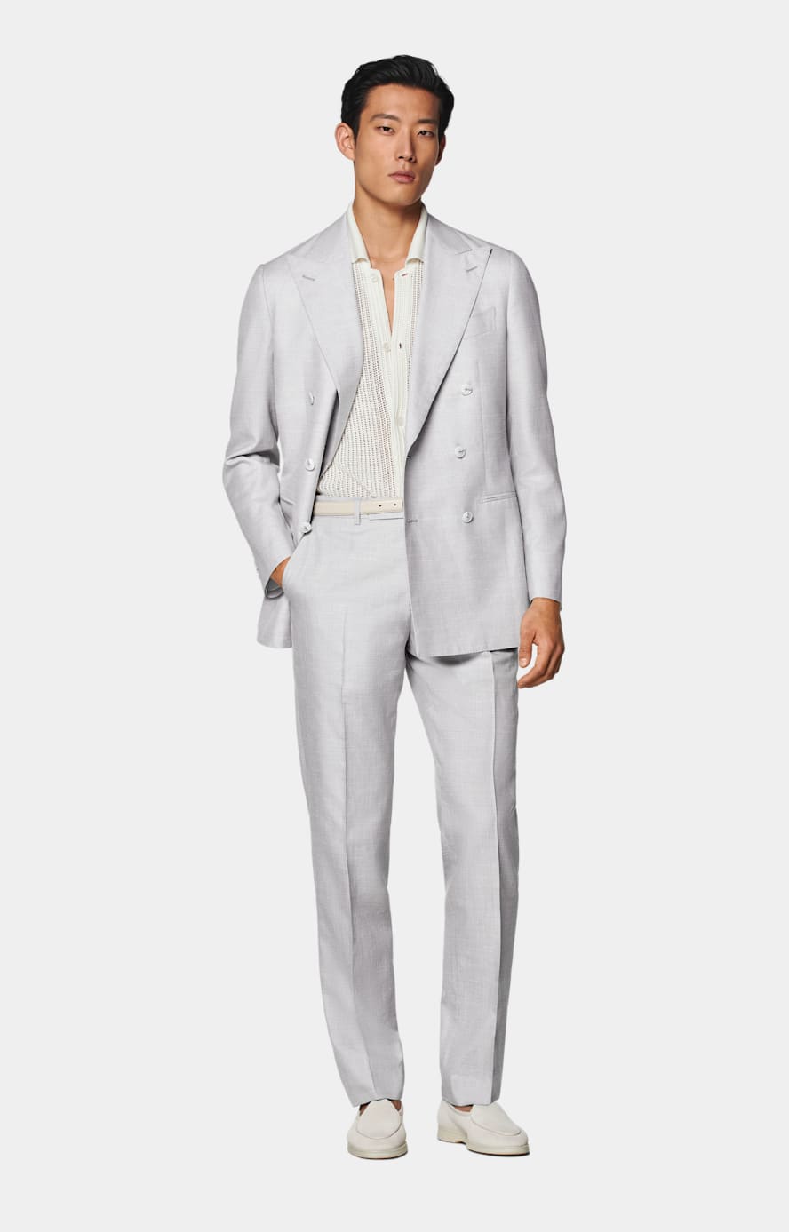 Light Grey Tailored Fit Havana Suit