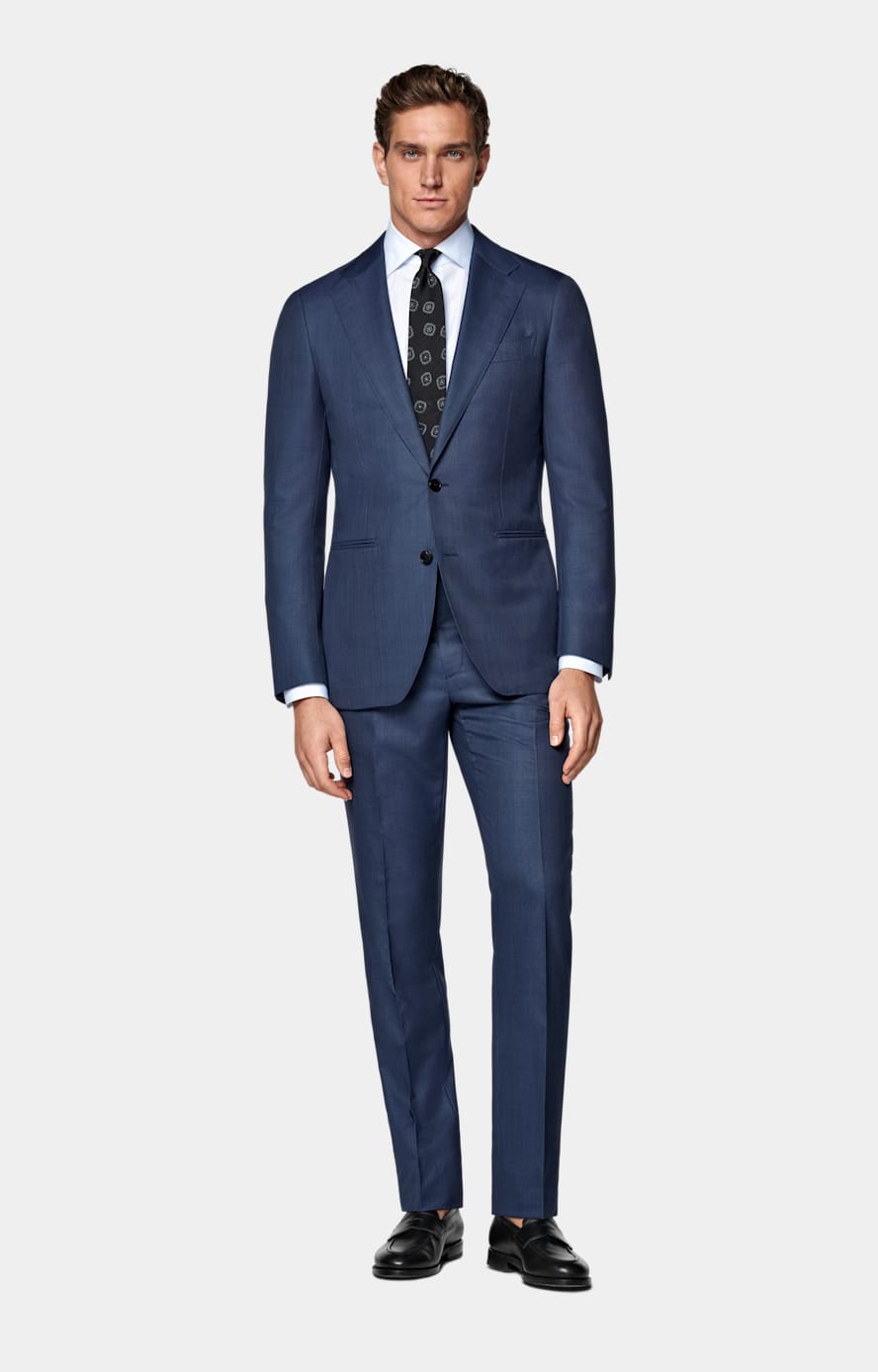 Mid Blue Tailored Fit Havana Suit