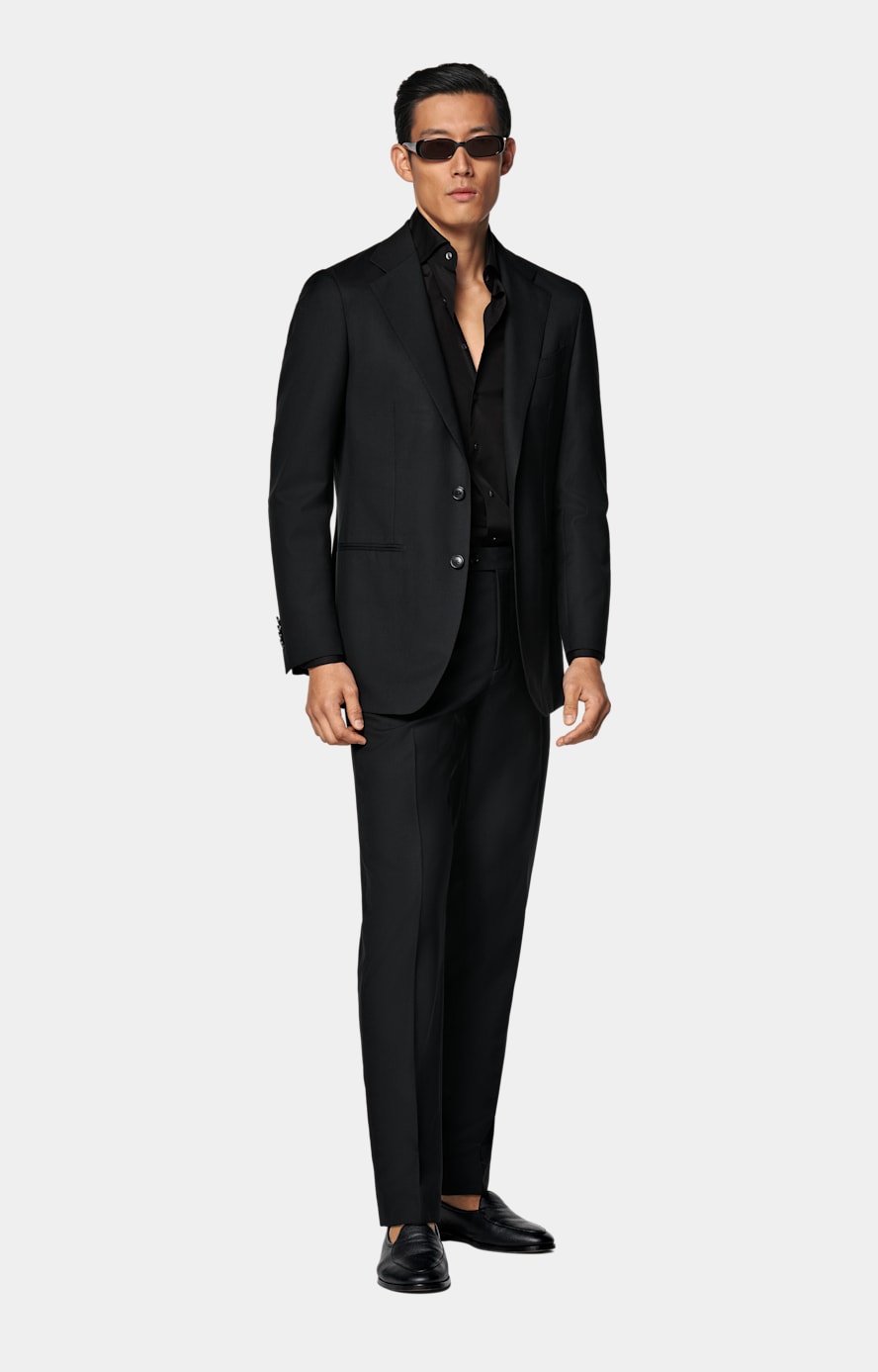 Black Poplin Tailored Fit Shirt
