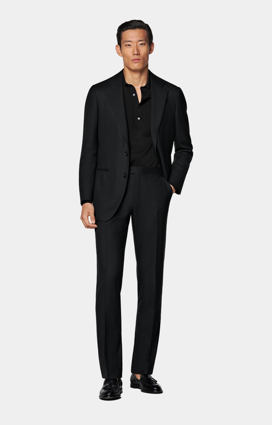 Black Long Sleeve Polo