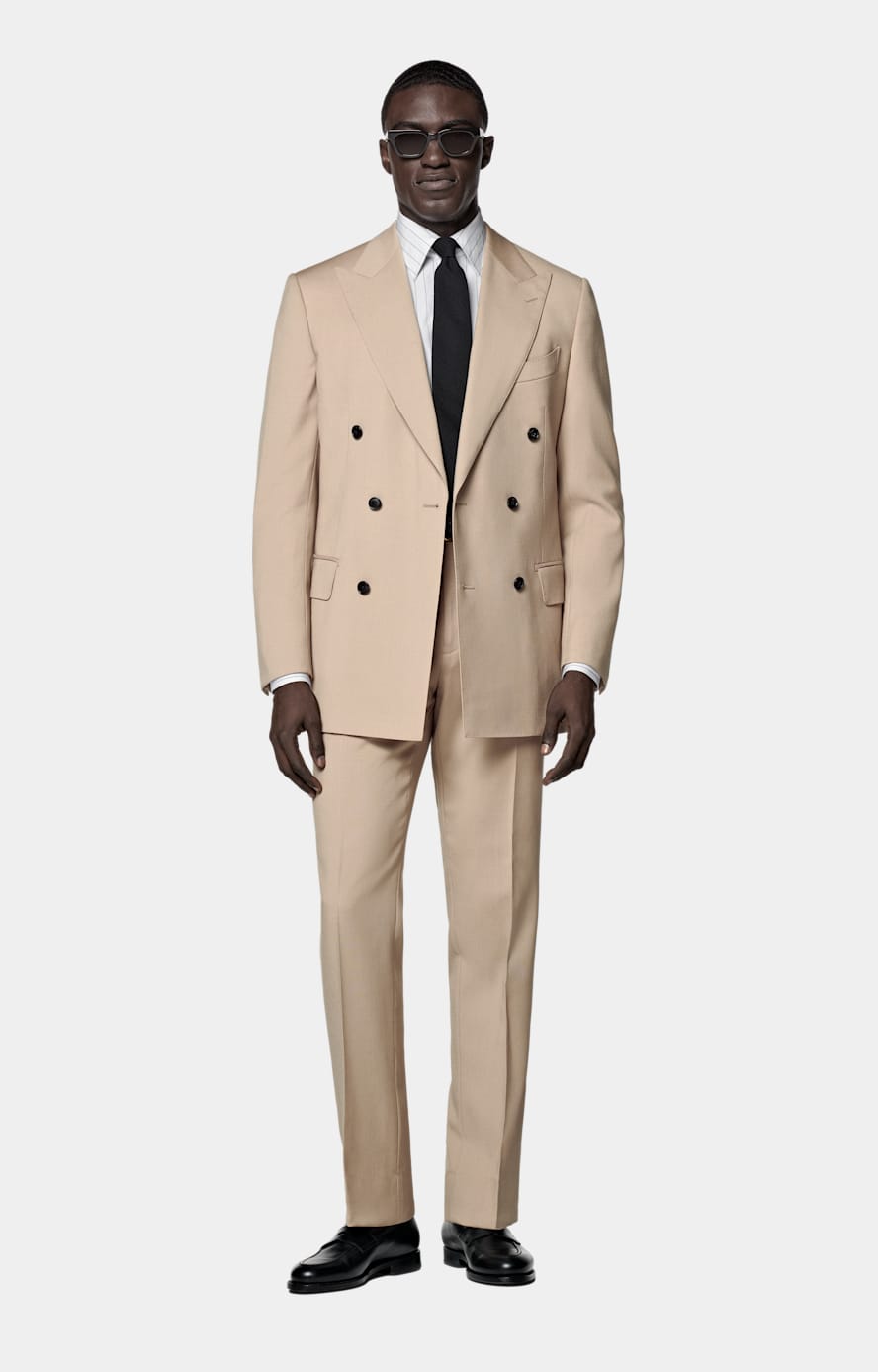 White Striped Point Collar Tailored Fit Shirt