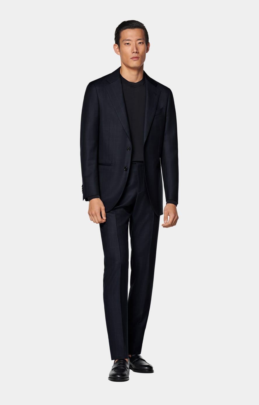 Navy Poplin Tailored Fit Shirt