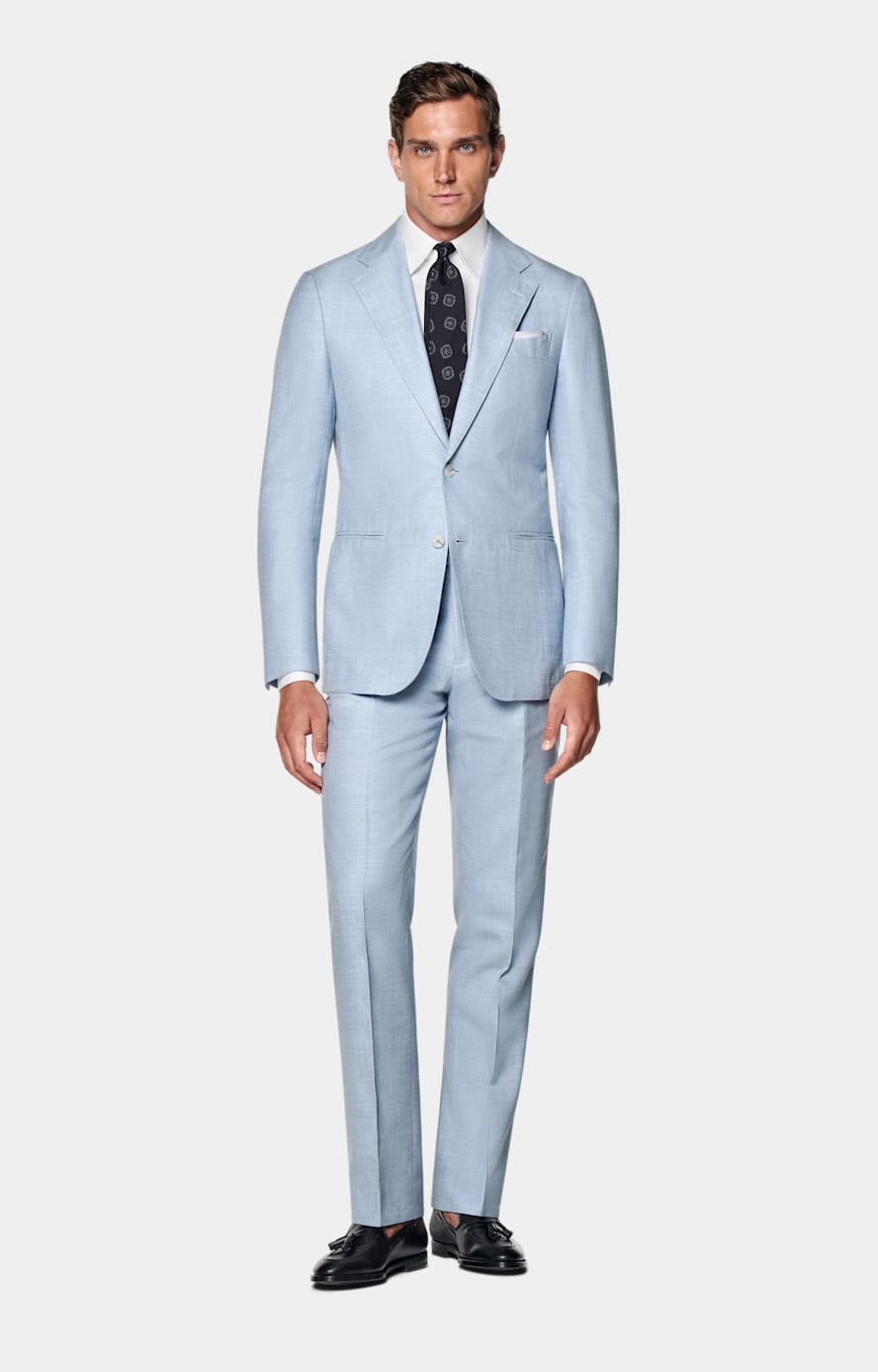 Light Blue Tailored Fit Havana Suit