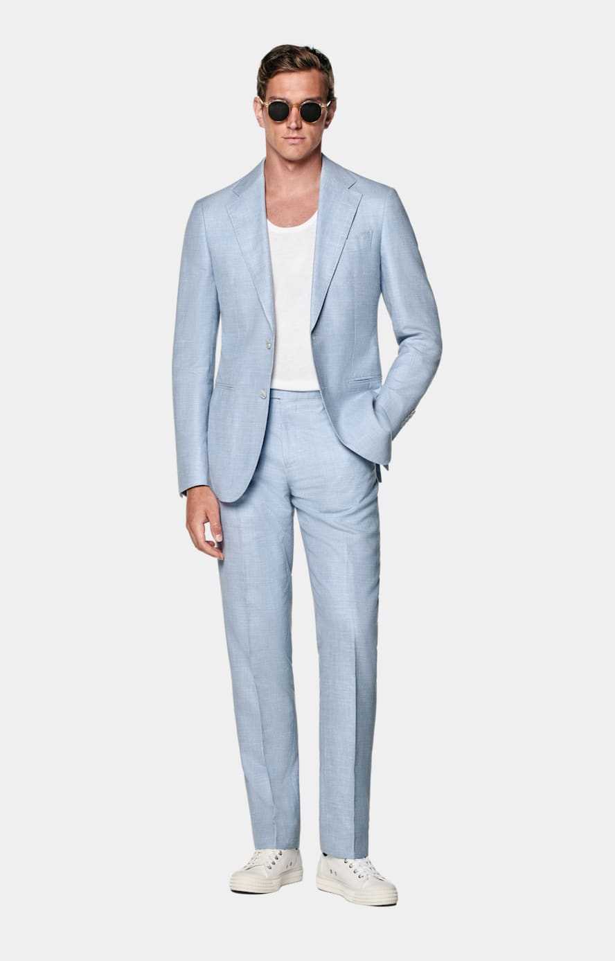 Light Blue Tailored Fit Havana Suit