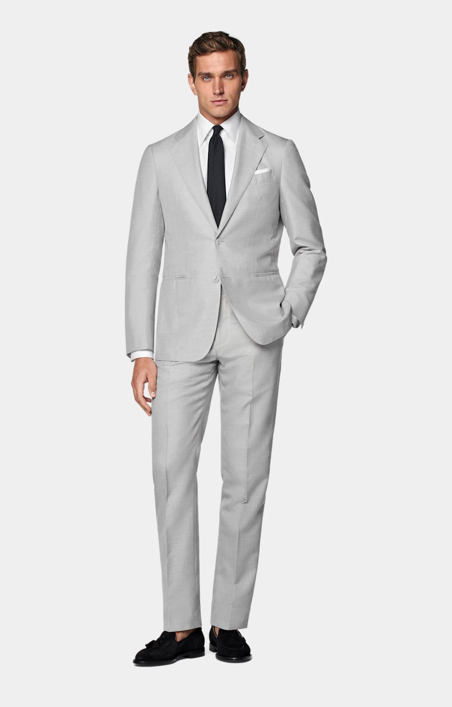 Light Grey Tailored Fit Havana Suit