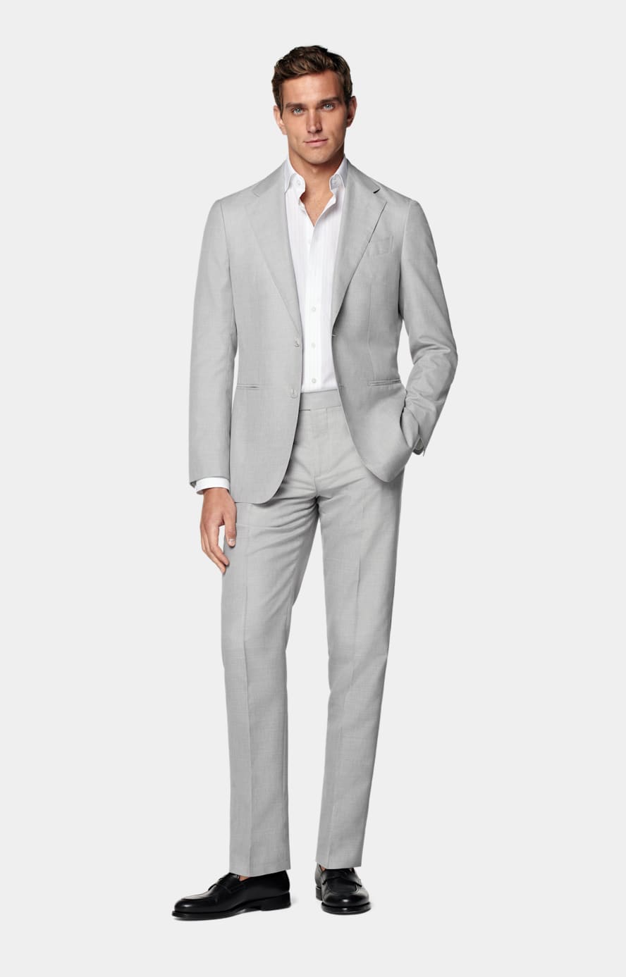 Light Grey Tailored Fit Havana Suit