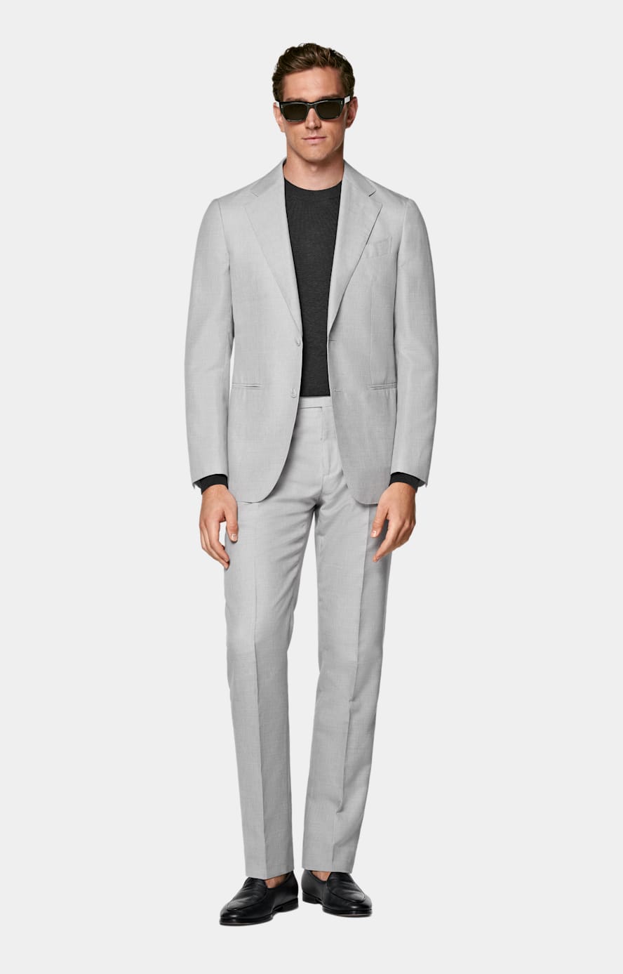 Light Grey Tailored Fit Havana Suit