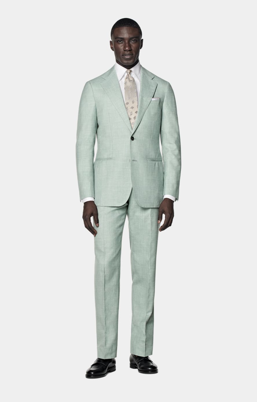 Light Green Tailored Fit Havana Suit