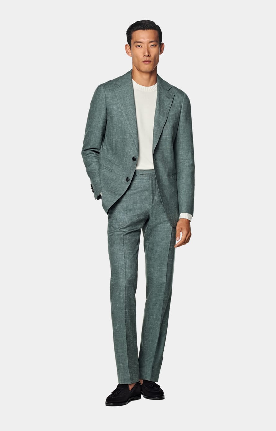 Green Tailored Fit Havana Suit
