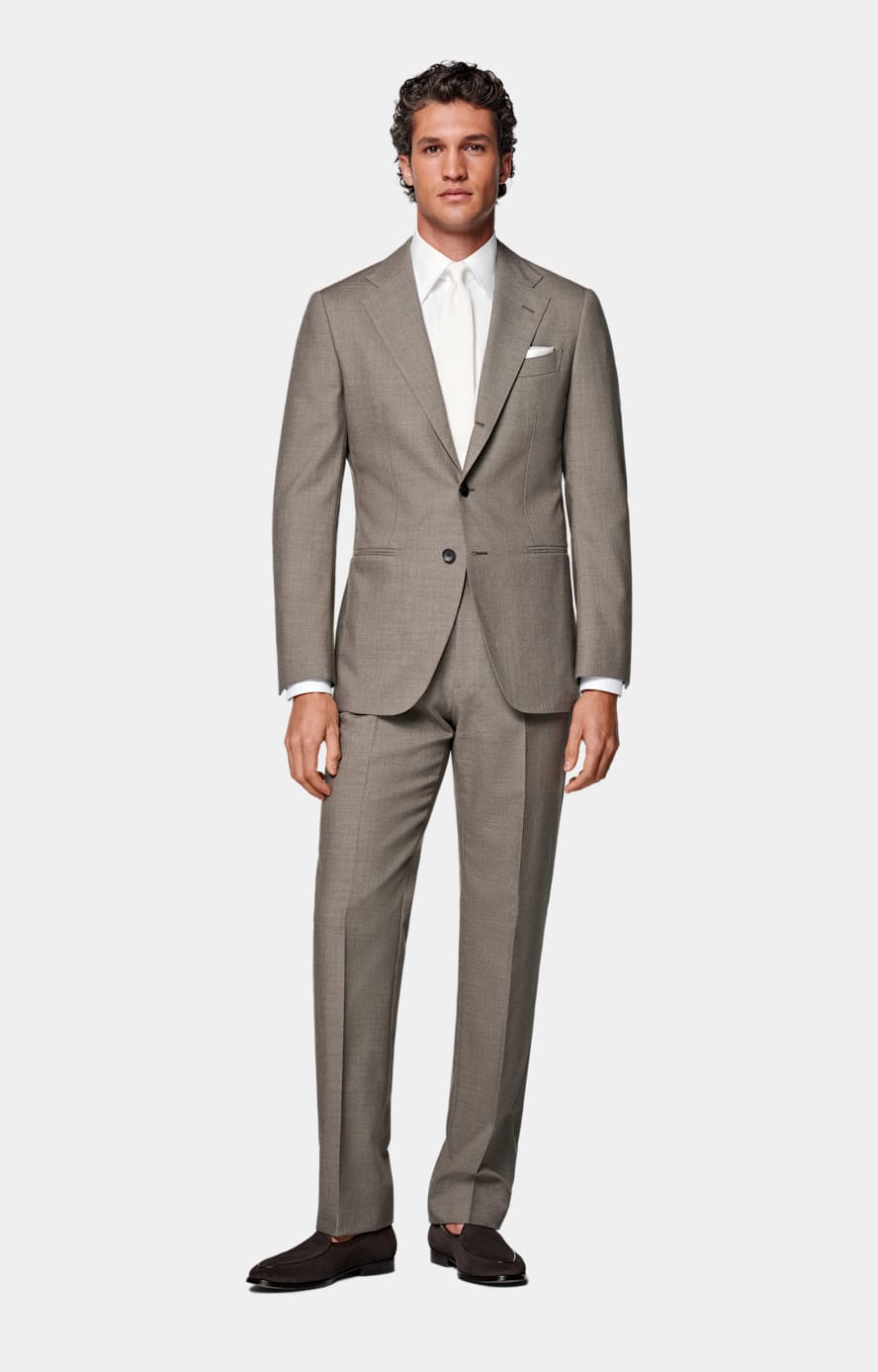 Taupe Tailored Fit Havana Suit