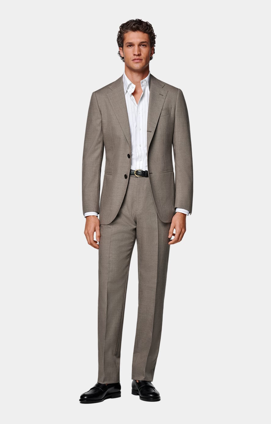 White Striped Point Collar Tailored Fit Shirt