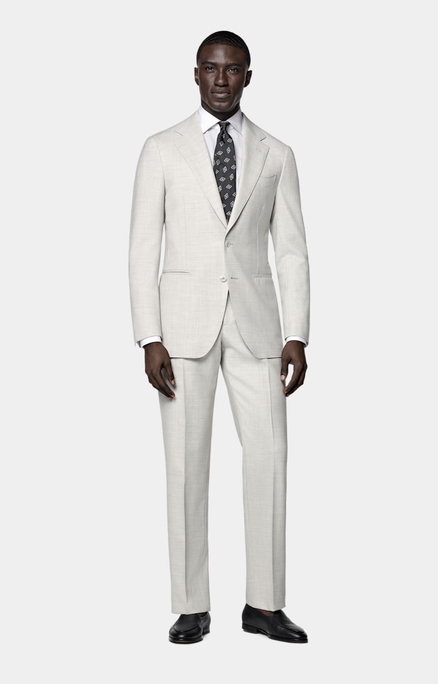 Light Grey Tailored Fit Havana Suit