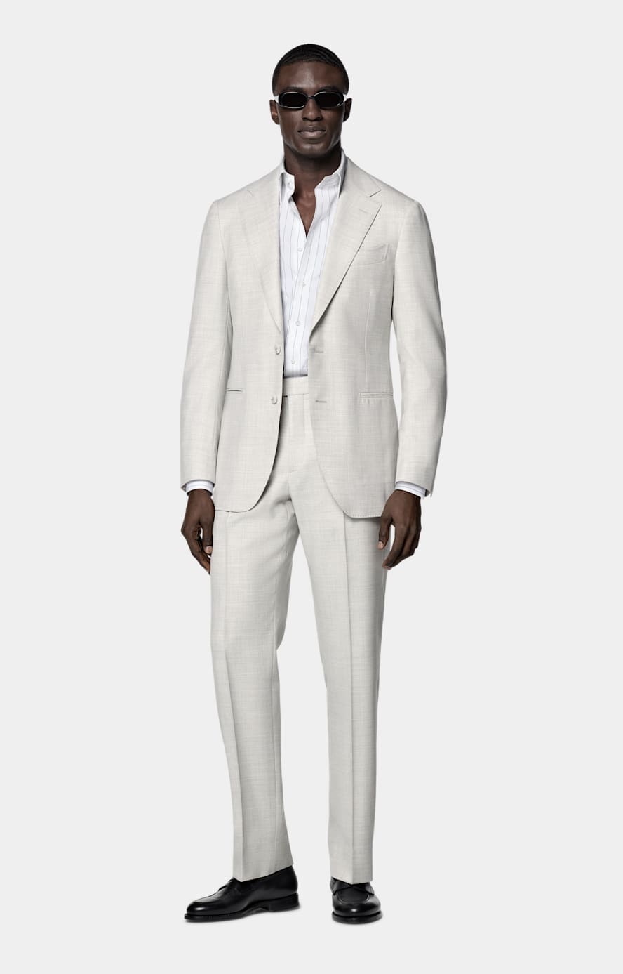 Light Grey Tailored Fit Havana Suit