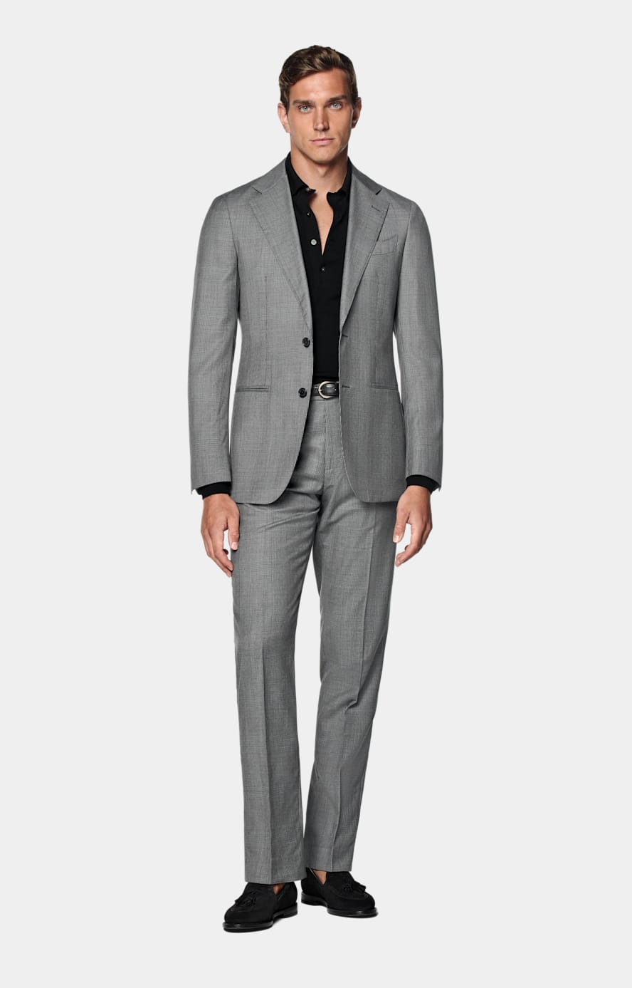 Mid Grey Checked Tailored Fit Havana Suit