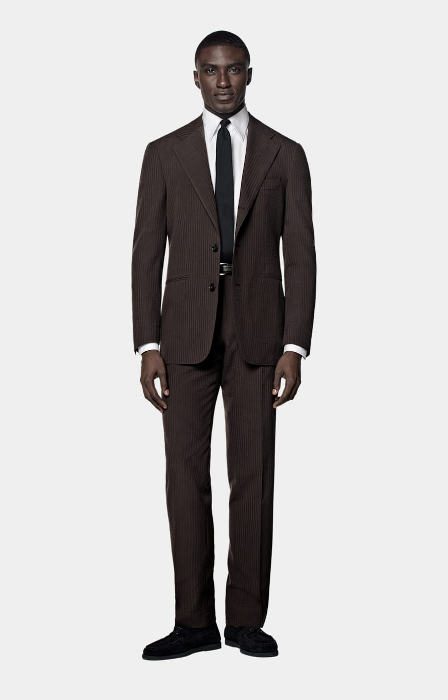 Dark Brown Relaxed Fit Roma Suit