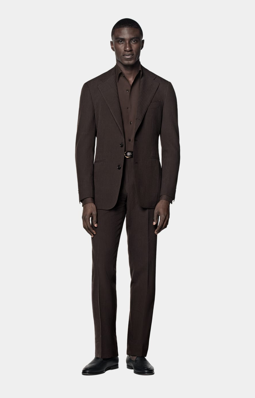 Dark Brown Relaxed Fit Roma Suit
