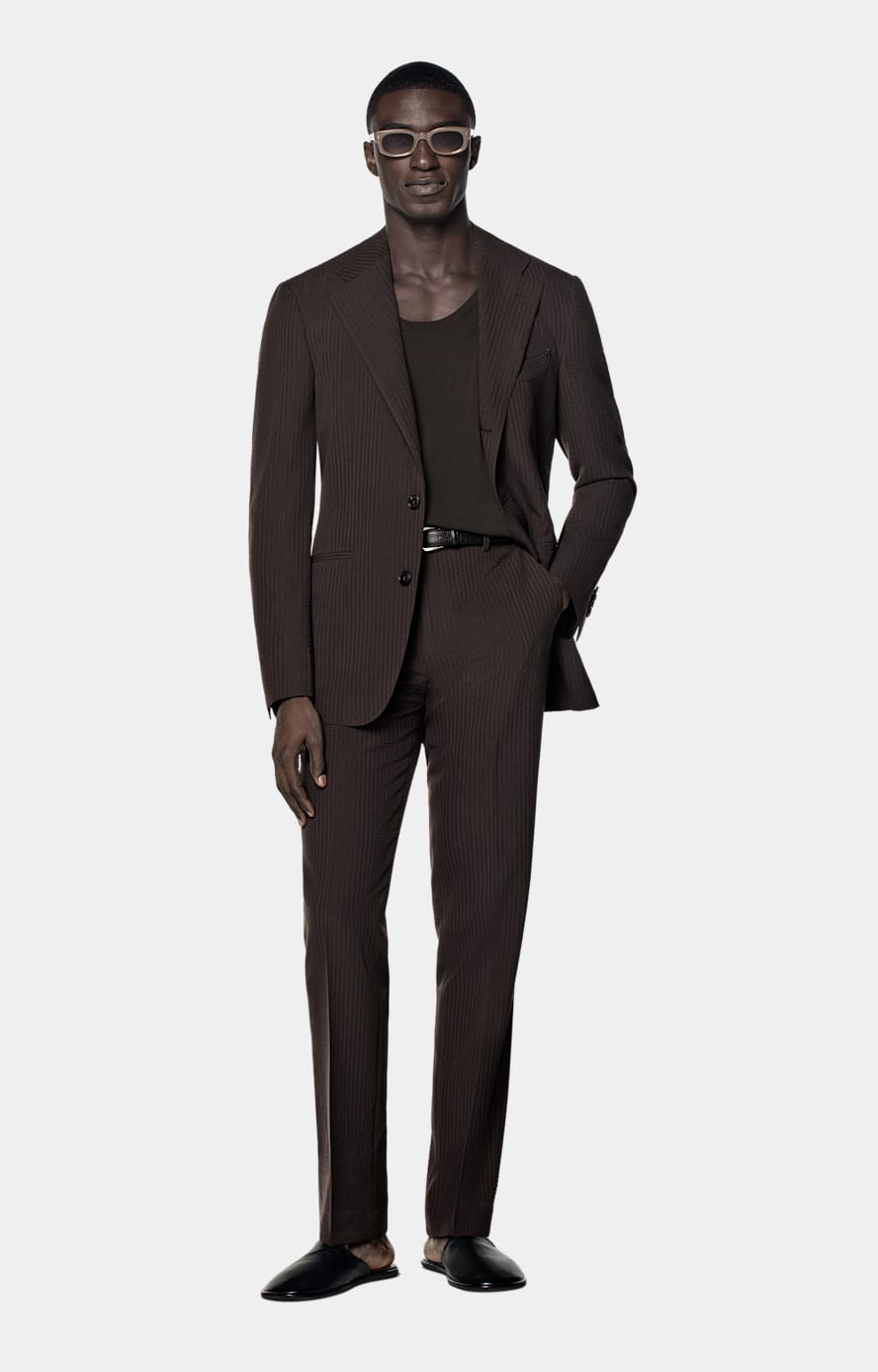 Dark Brown Relaxed Fit Roma Suit