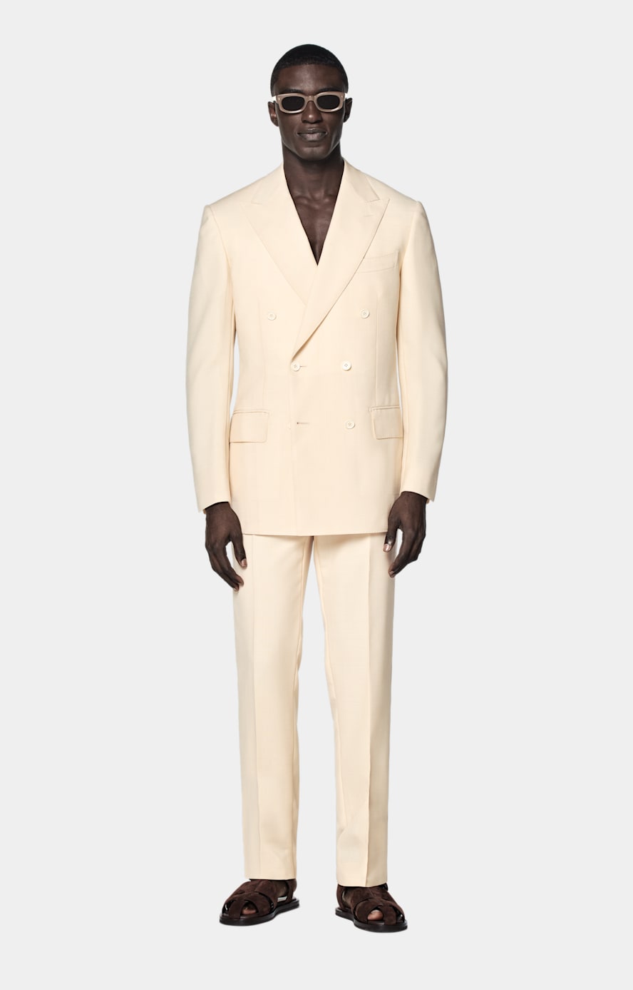 Light Yellow Tailored Fit Milano Suit