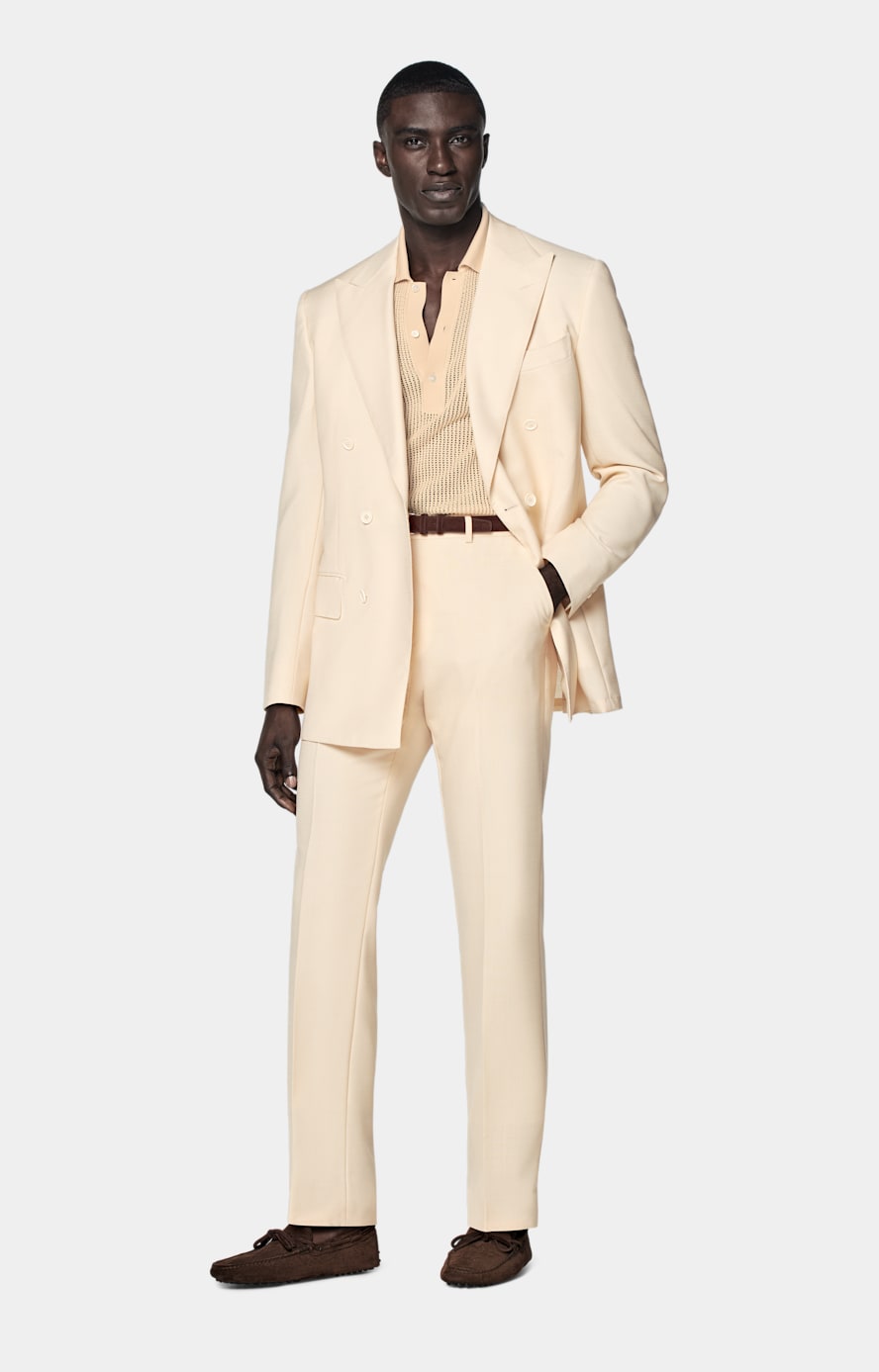 Light Yellow Tailored Fit Milano Suit