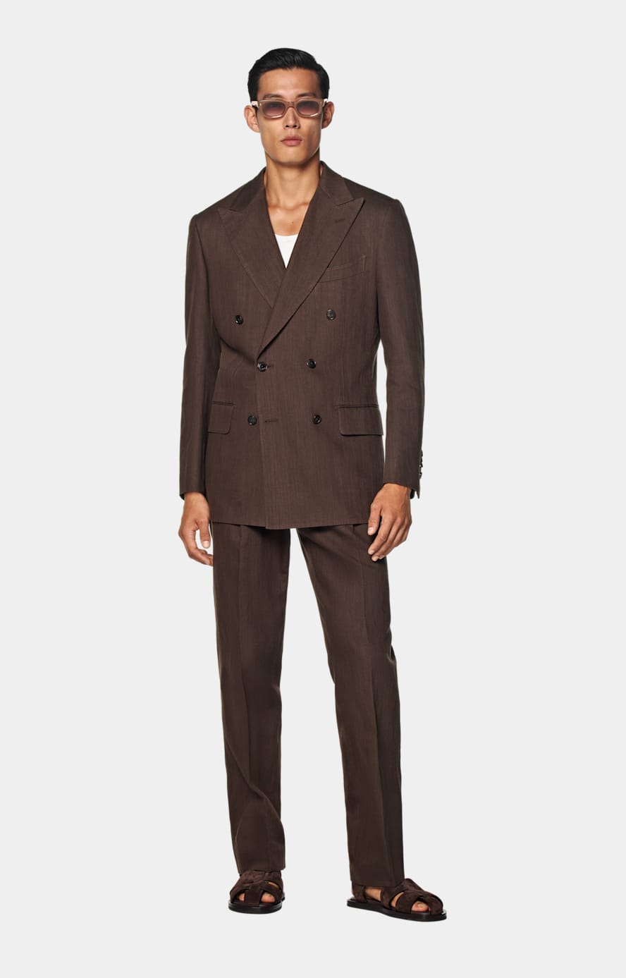 Mid Brown Tailored Fit Milano Suit