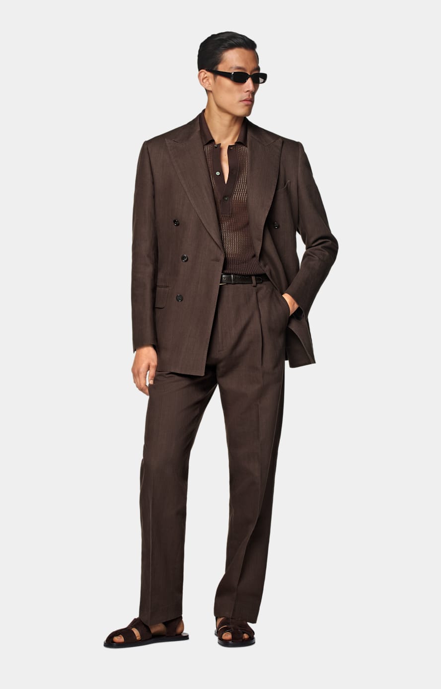 Mid Brown Tailored Fit Milano Suit