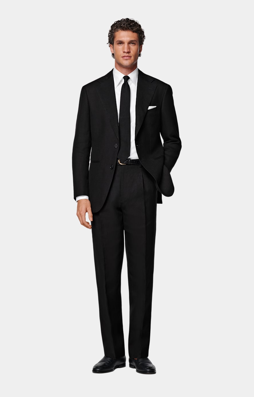 Black Relaxed Fit Roma Suit