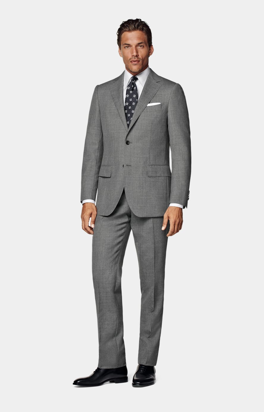 Mid Grey Perennial Tailored Fit Lazio Suit