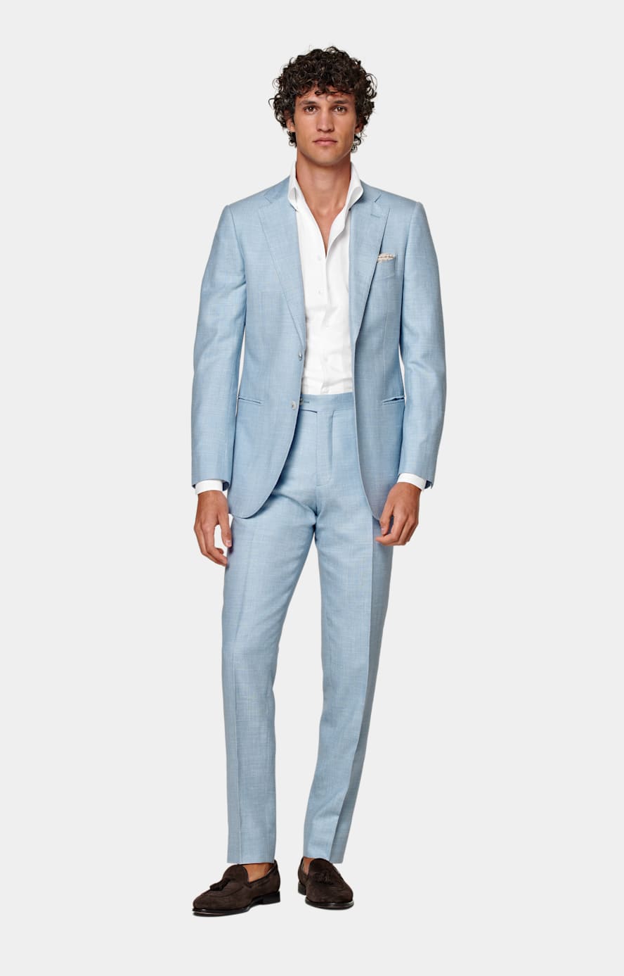 Powder blue trouser suit cheap