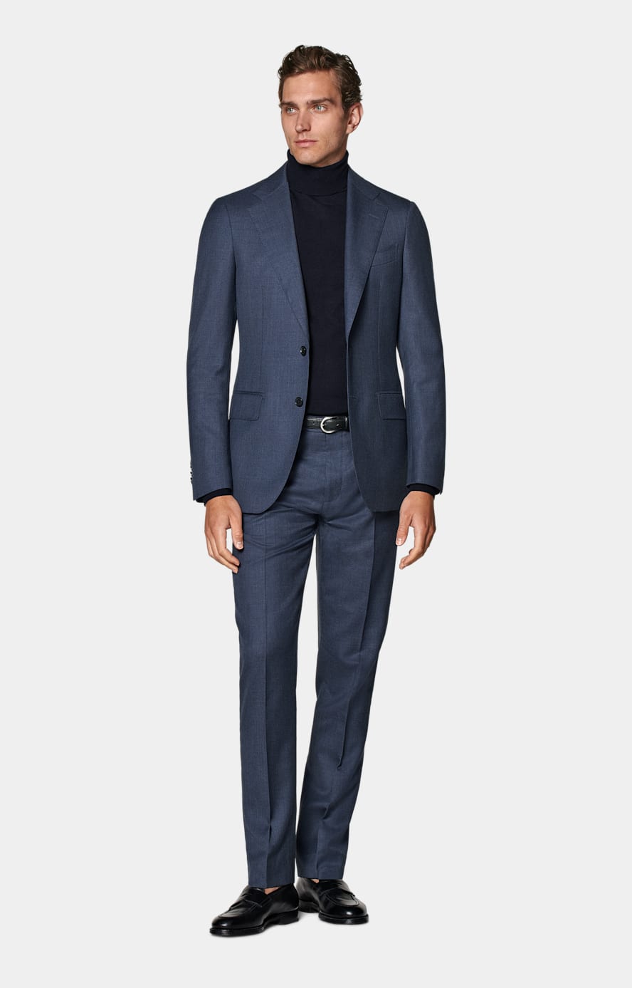 Navy Merino Turtleneck in Pure Wool SUITSUPPLY SUITSUPPLY US