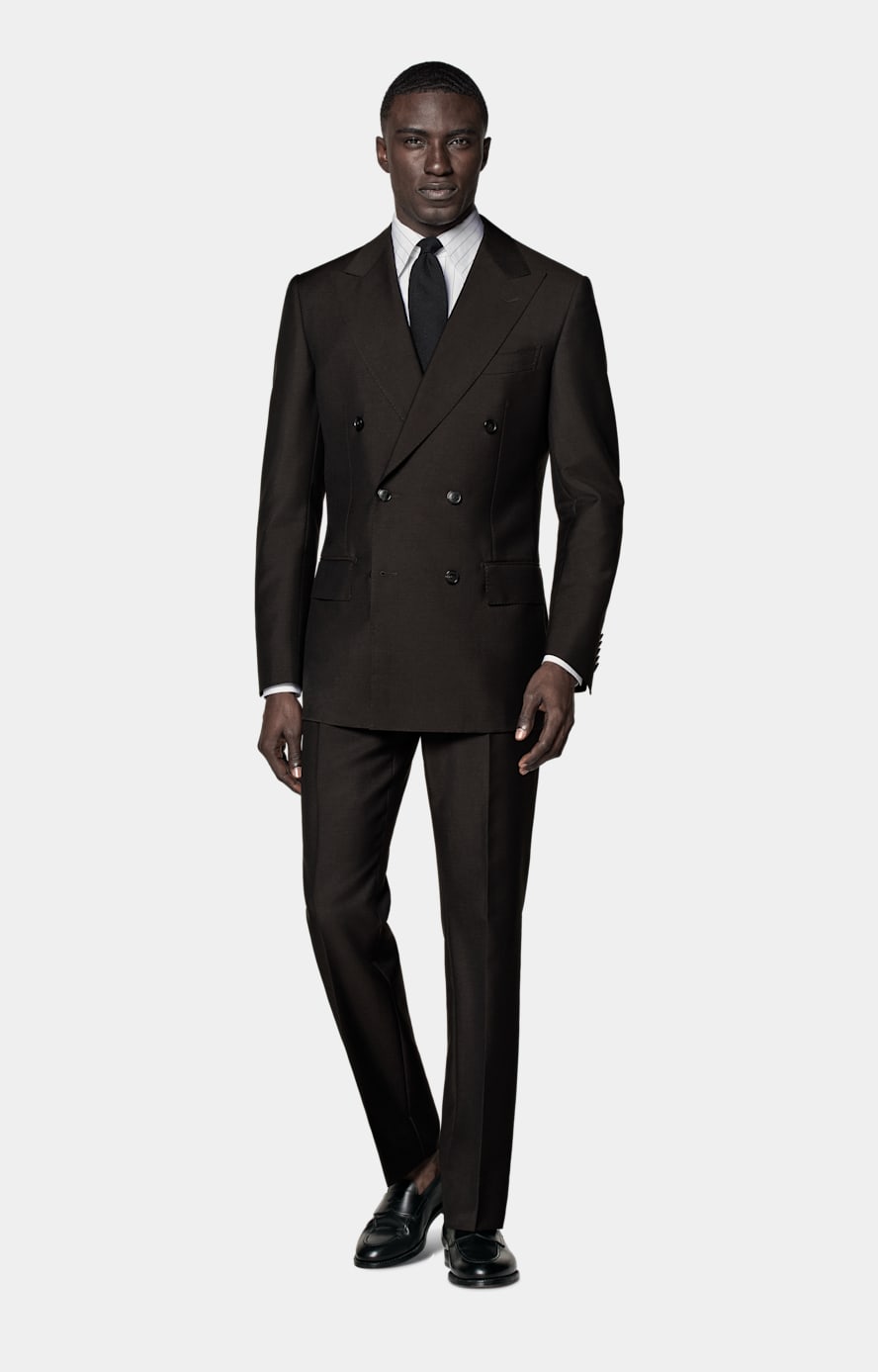 Dark Brown Tailored Fit Milano Suit
