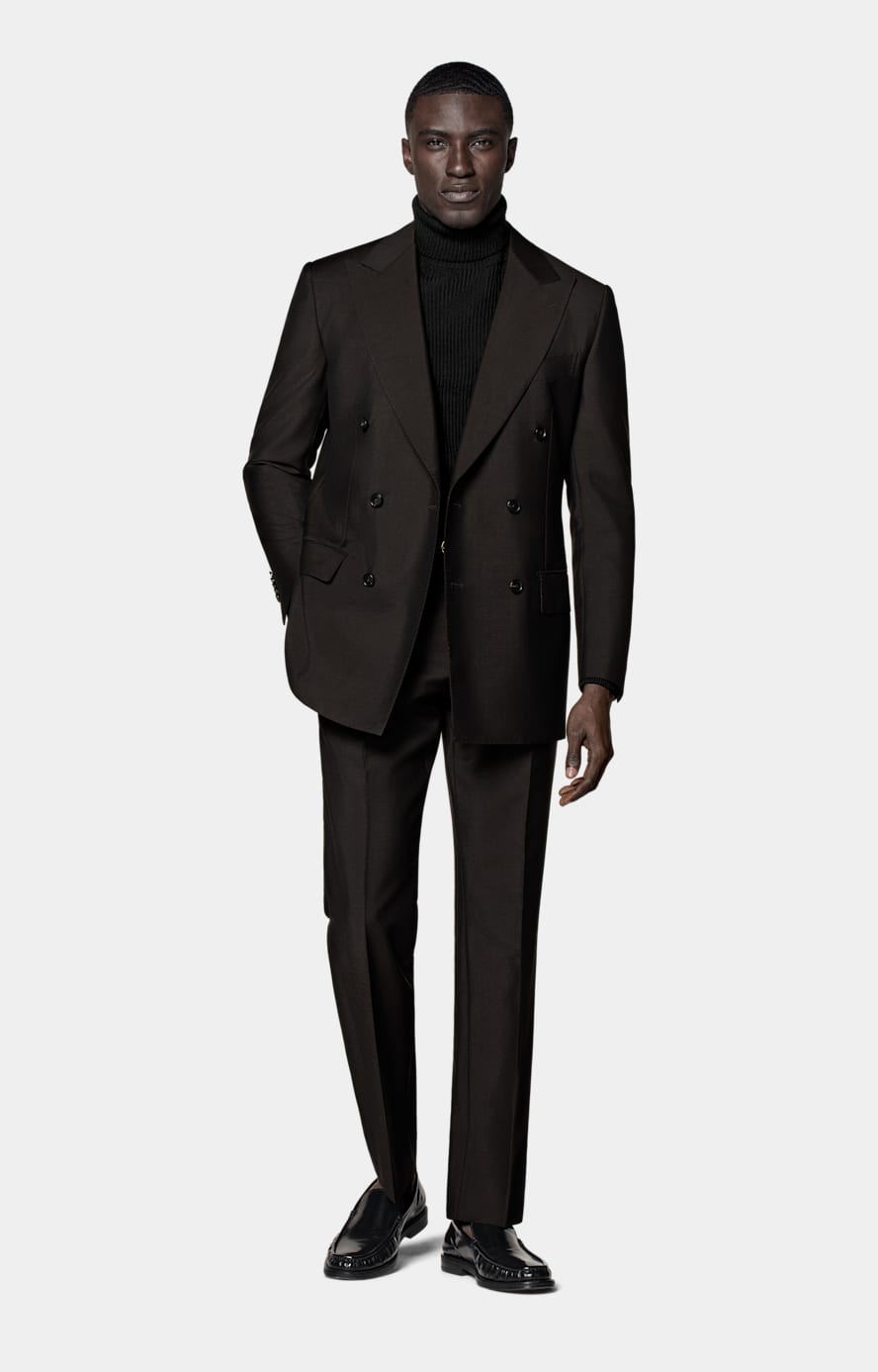 Dark Brown Tailored Fit Milano Suit