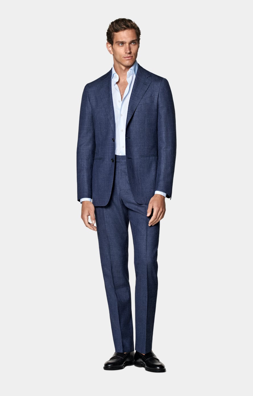 Mid Blue Tailored Fit Havana Suit