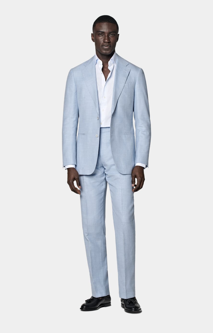 Light Blue Tailored Fit Havana Suit
