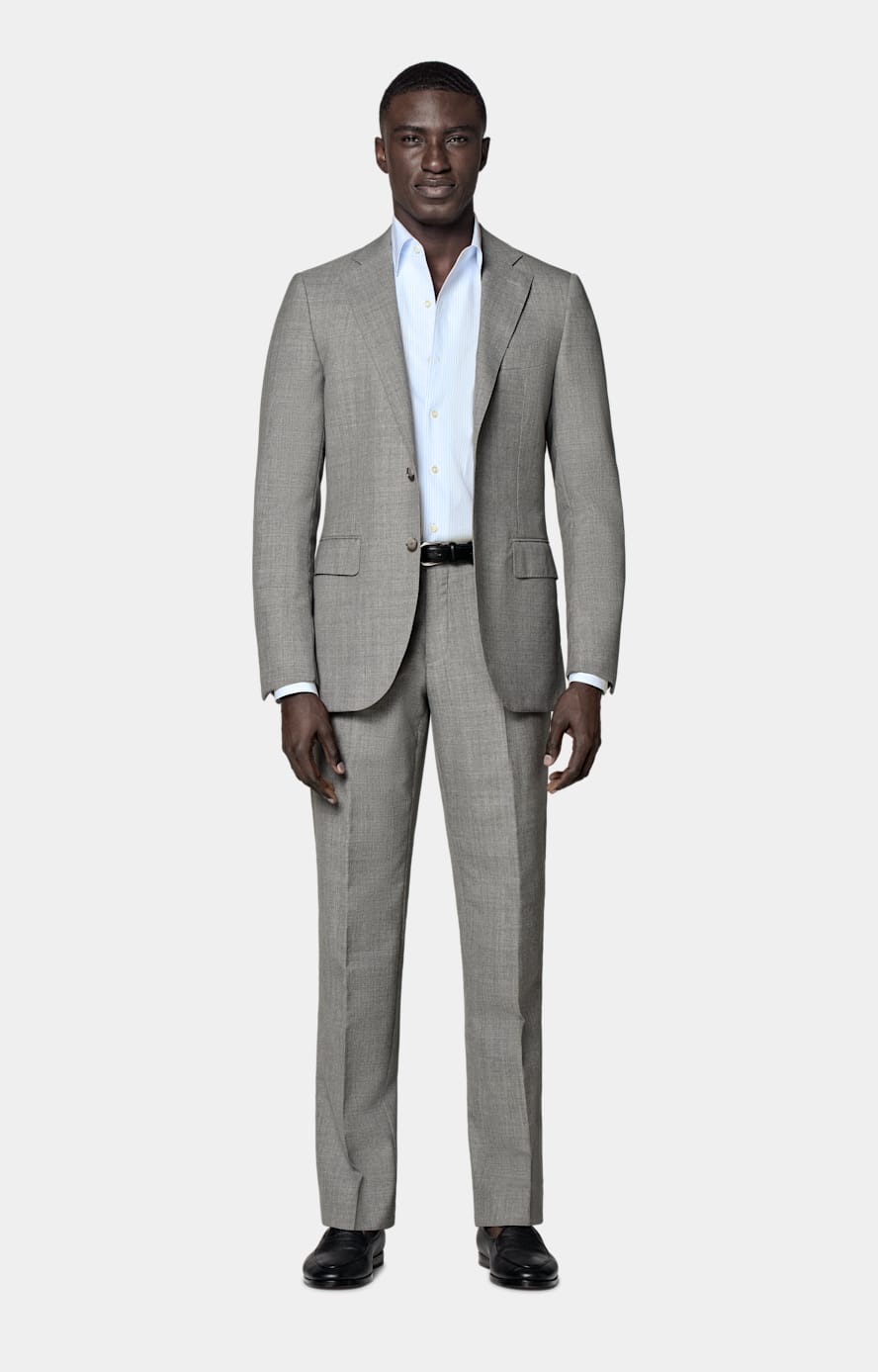 Light Grey Perennial Tailored Fit Lazio Suit