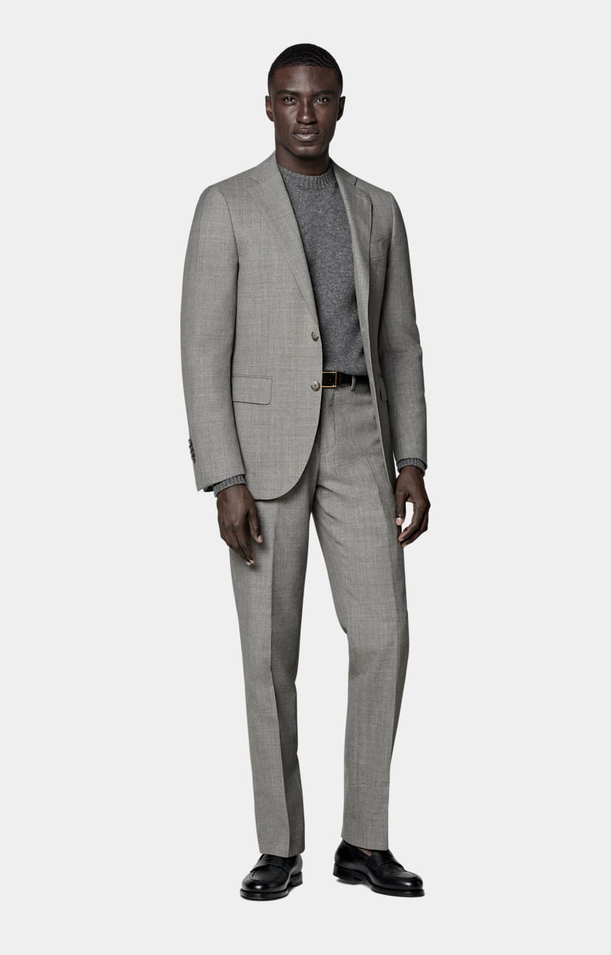 Light Grey Perennial Tailored Fit Lazio Suit