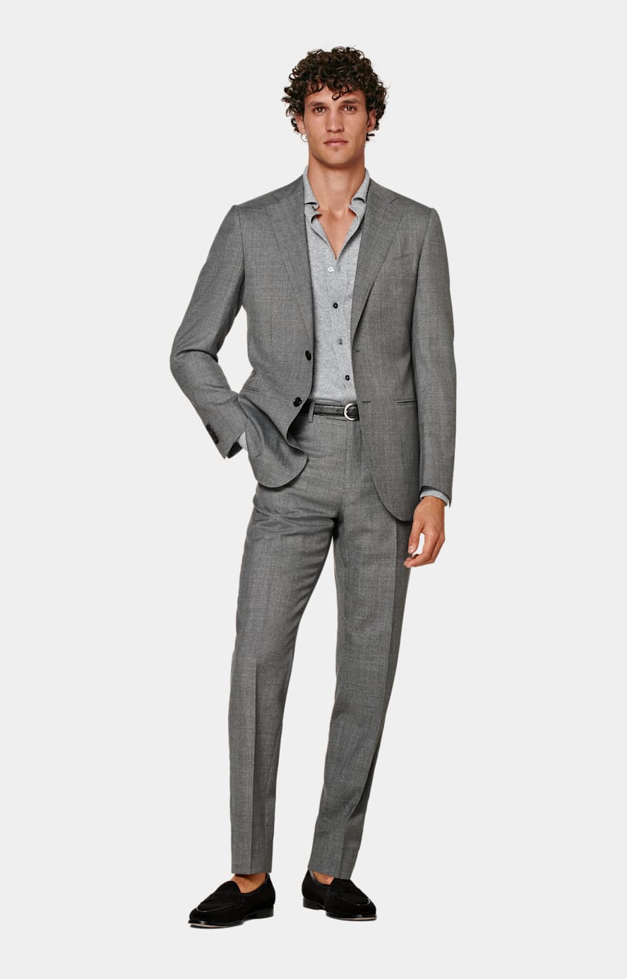 Mid Grey Perennial Tailored Fit Lazio Suit