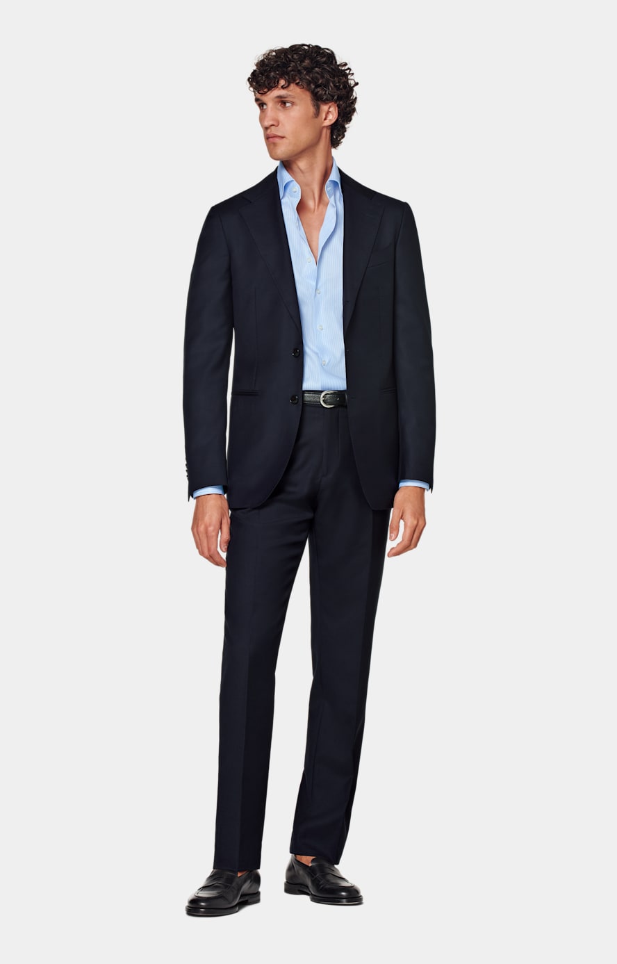Chemise Suitsupply Homme - Taille 38/15 - Bleu Clair Vichy - Coupe Slim - Occasion TBE