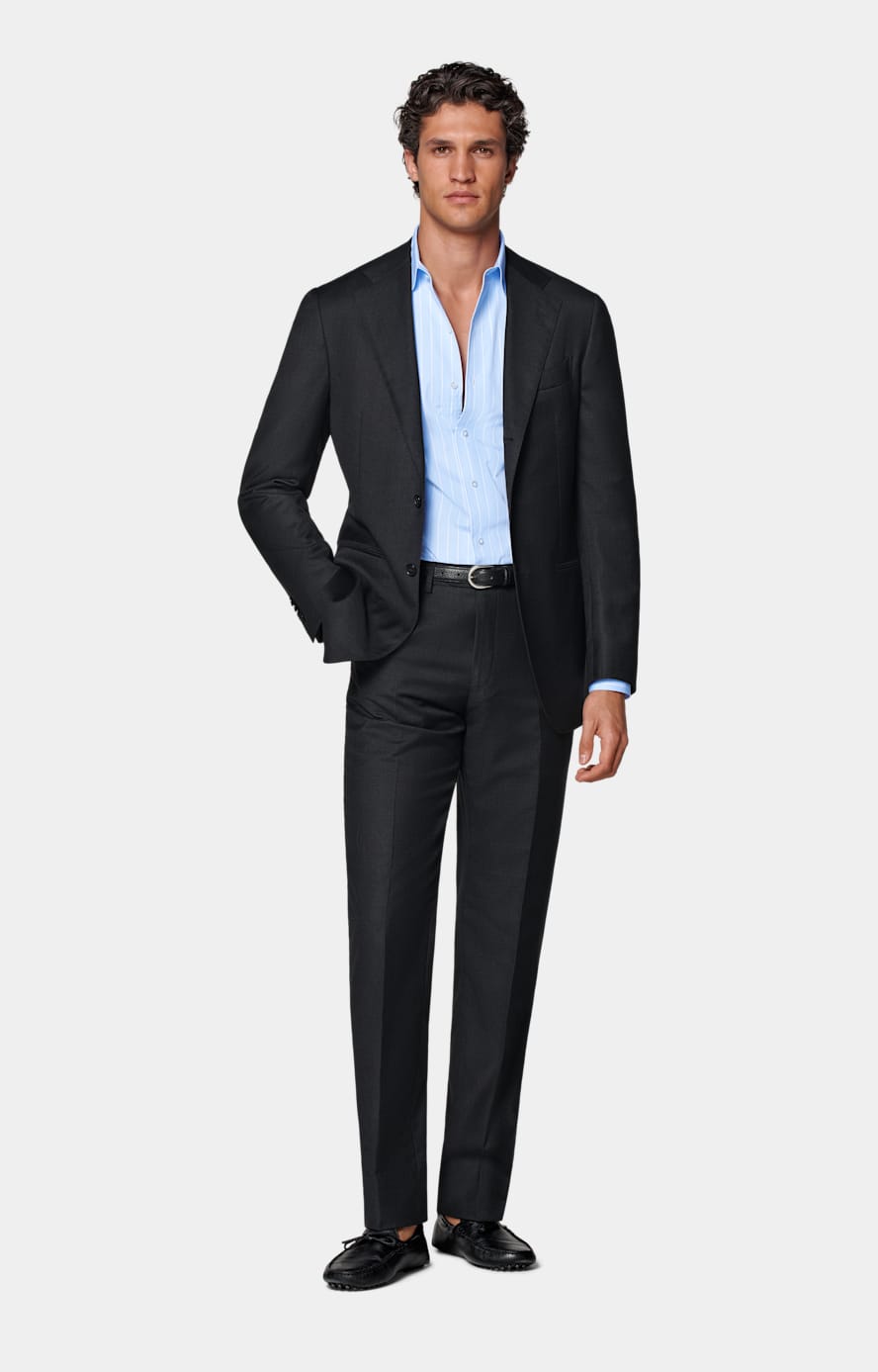 Hemd hellblau gestreift Tailored Fit