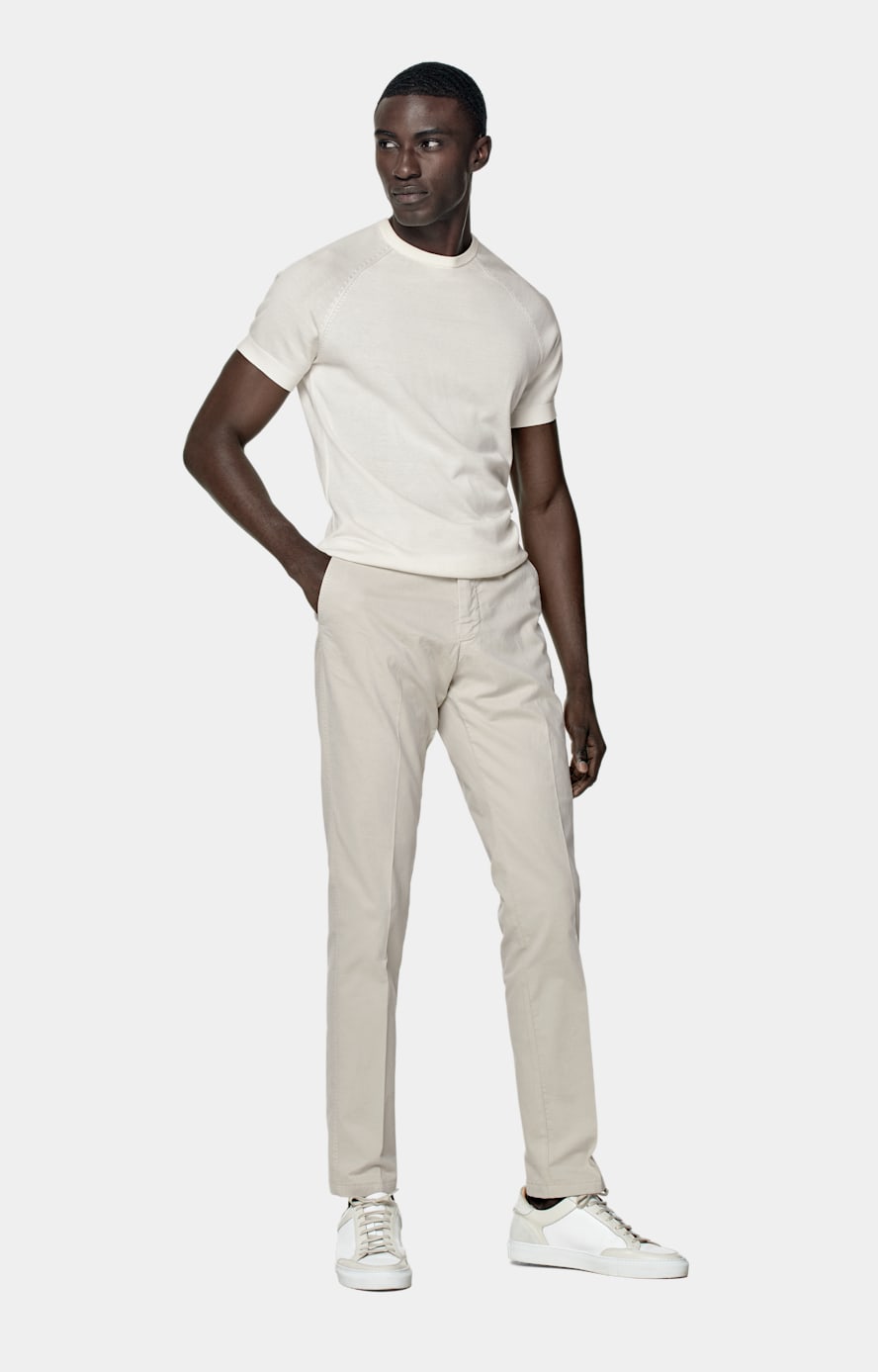 Light Brown Slim Leg Straight Chinos