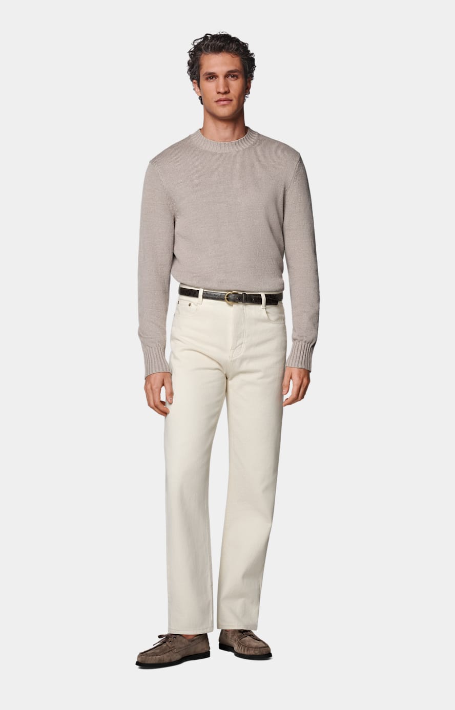  Off-White Straight Leg Jeans