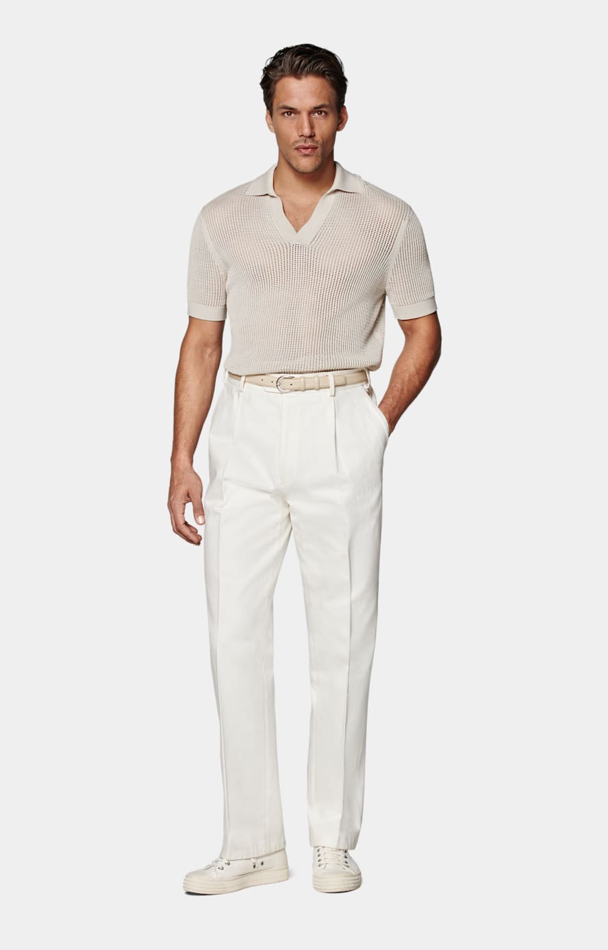  Off-White Wide Leg Straight Pants