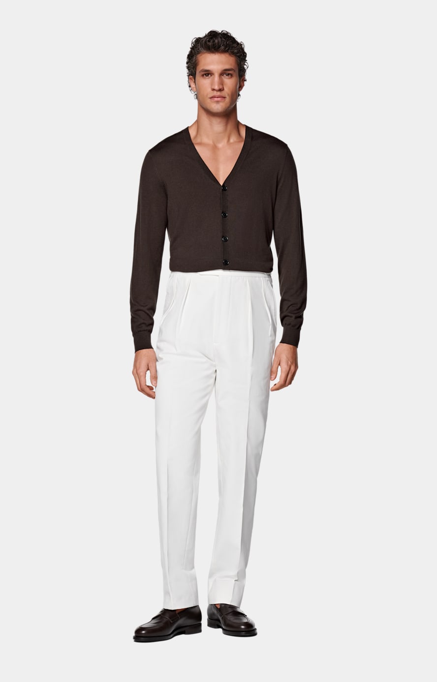 Mid Brown V-Neck Cardigan