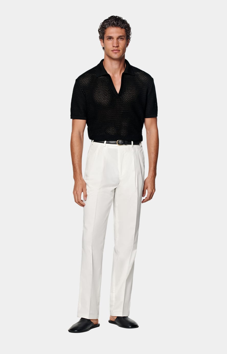 Off-White Wide Leg Straight Chinos