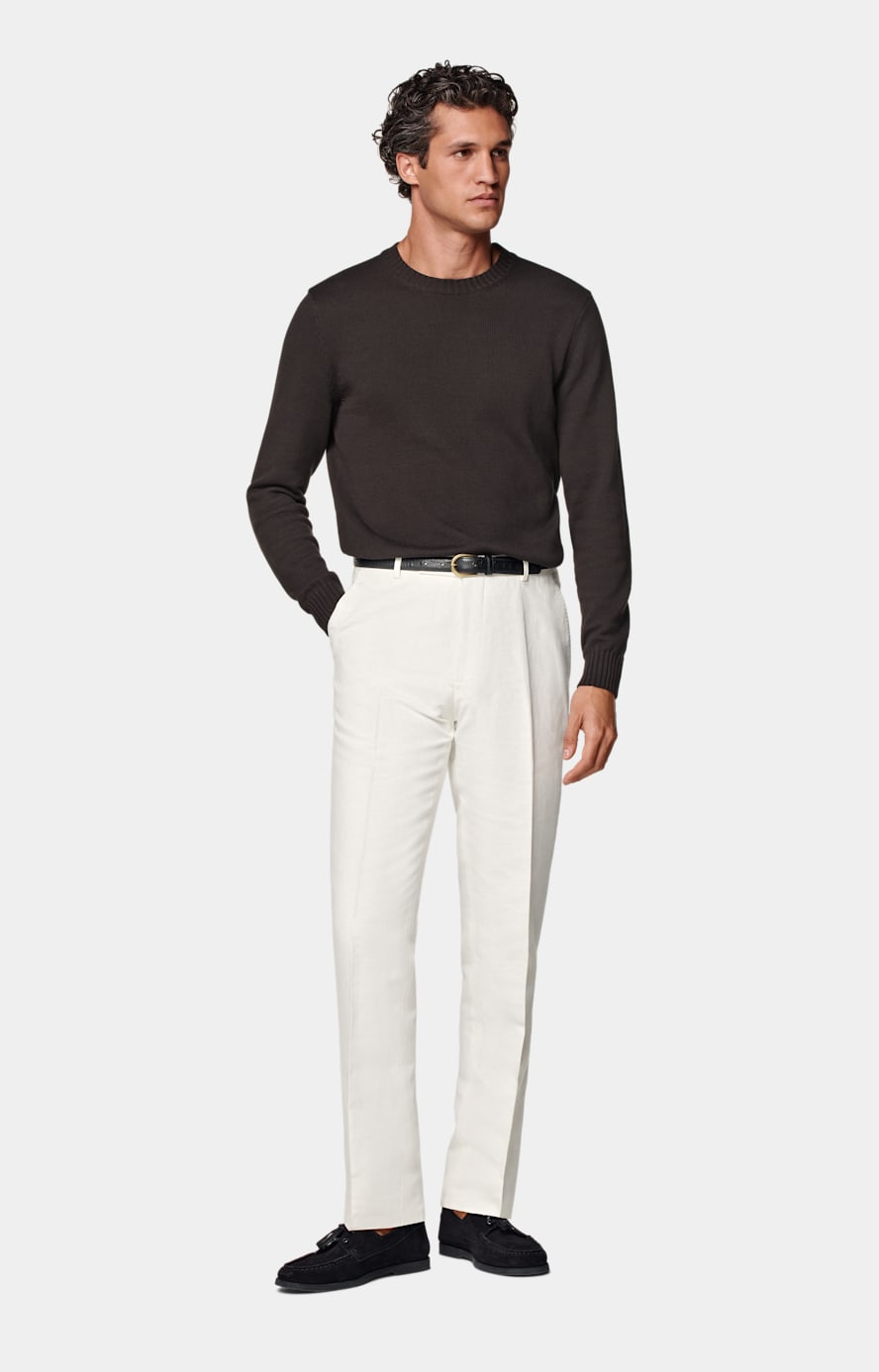 Off-White Straight Leg Suit Trousers