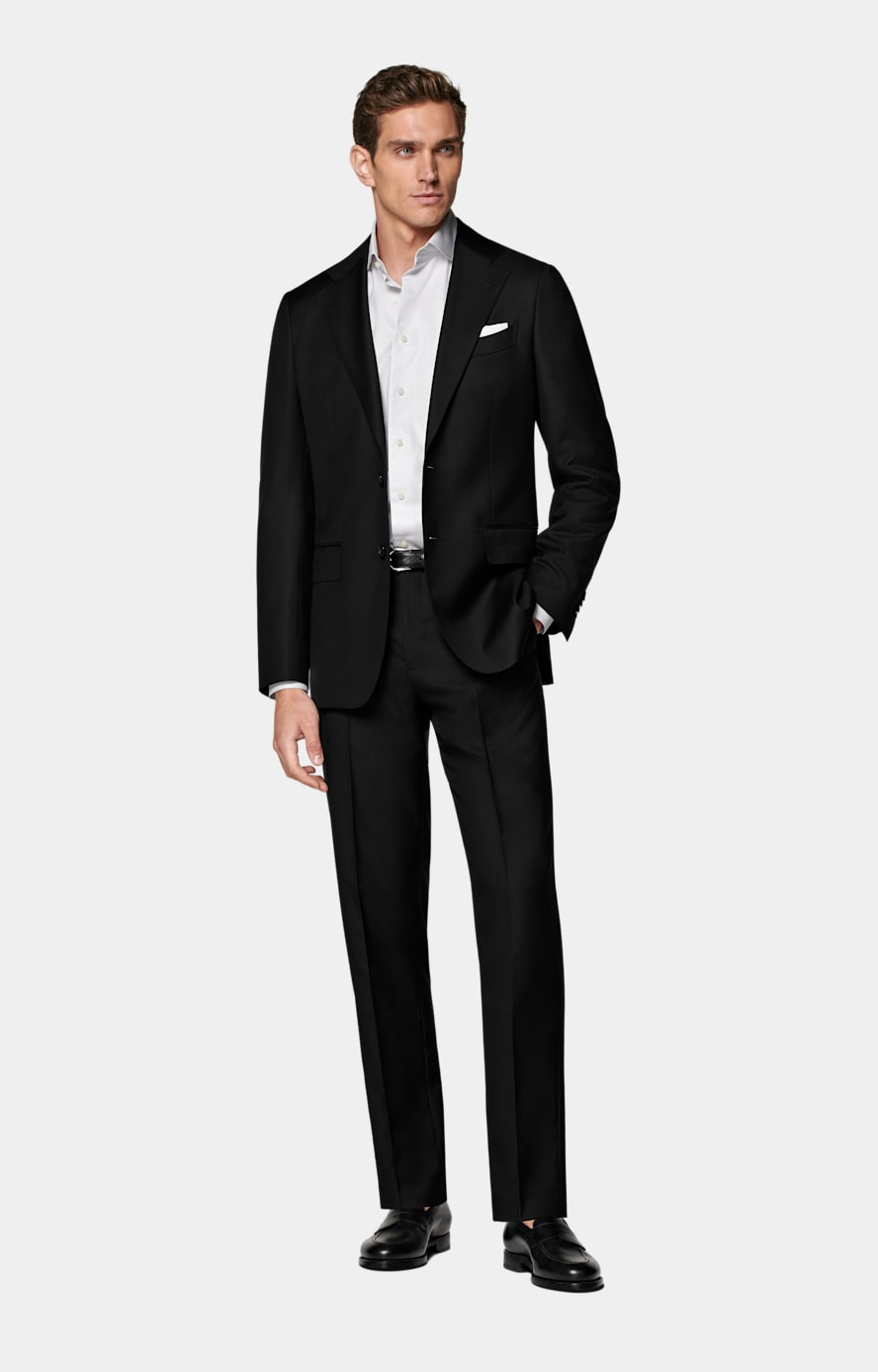 Black Tailored Fit Havana Suit Jacket